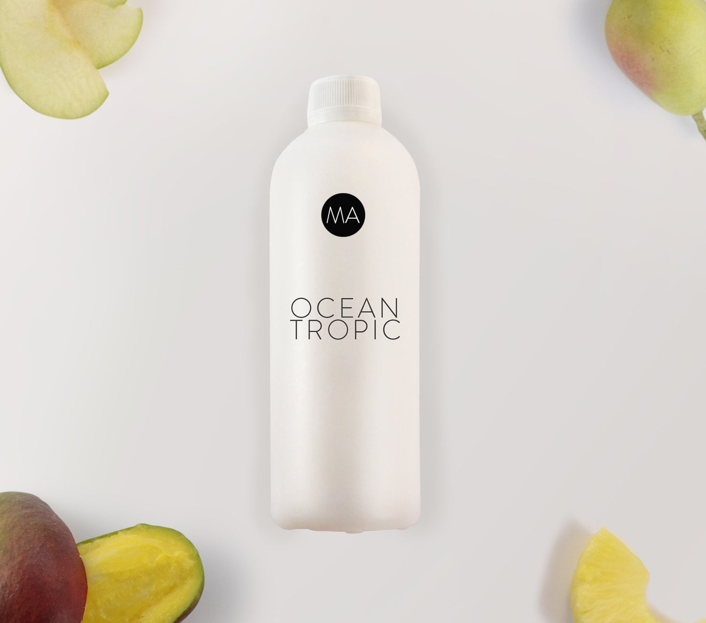 Bote de nebulización fragancia Ocecan Tropic con fondo decorativo