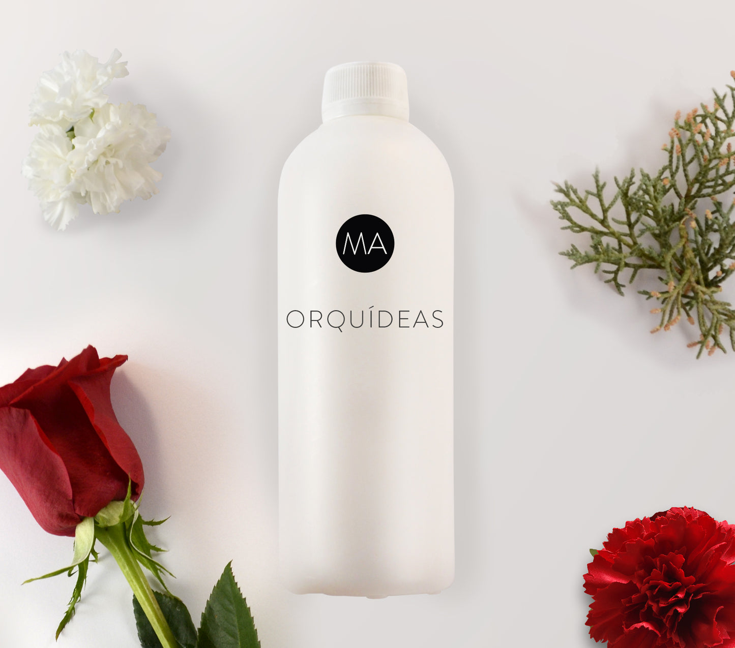 Bote de nebulización con fondo decorativo aroma Orquídea
