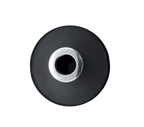 Bote 200 ml redondo negro con tapón plateado para recarga de mikado. Plano cenital