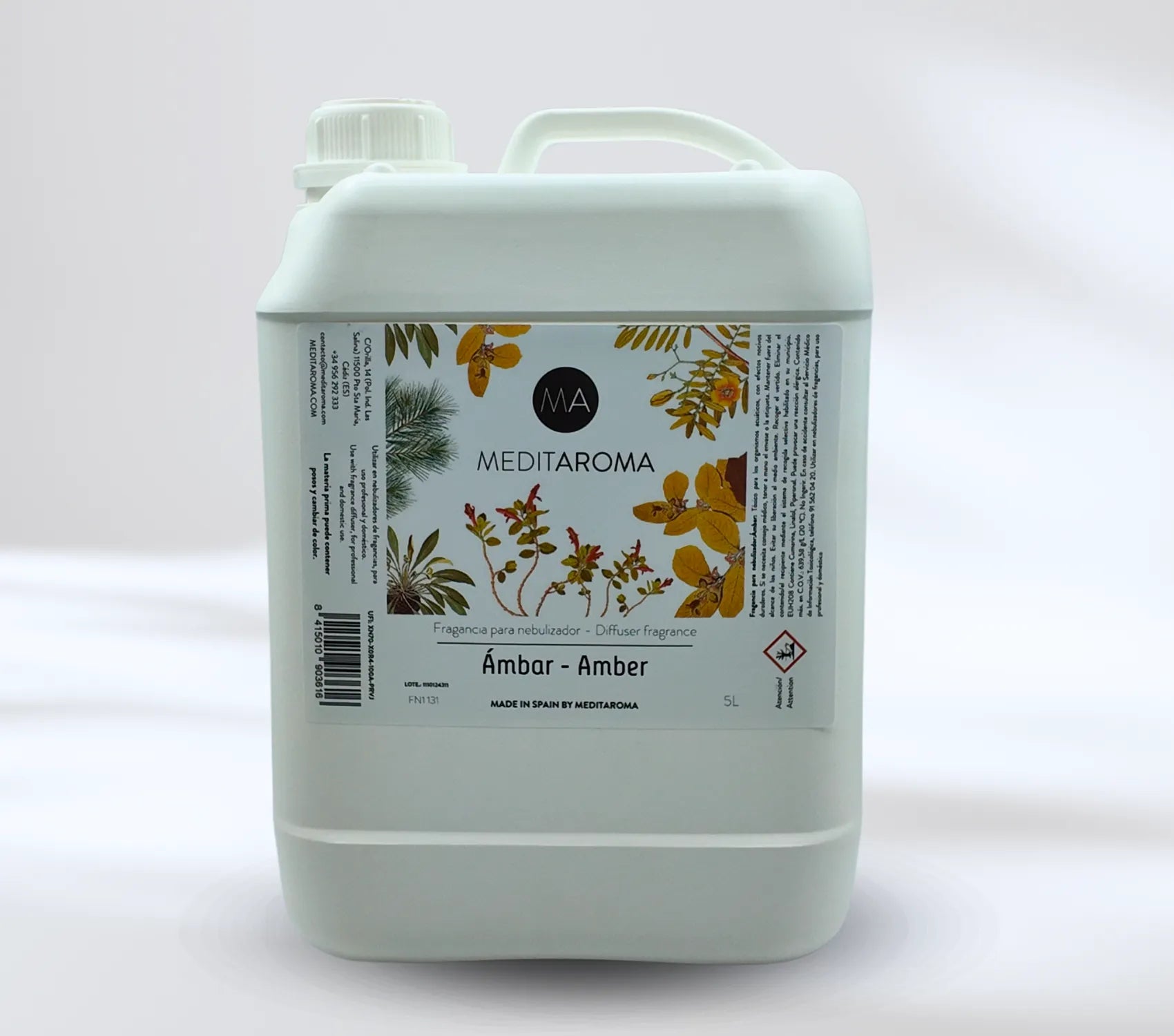 Garrafa de 5 litros de capacidad de aroma ambar