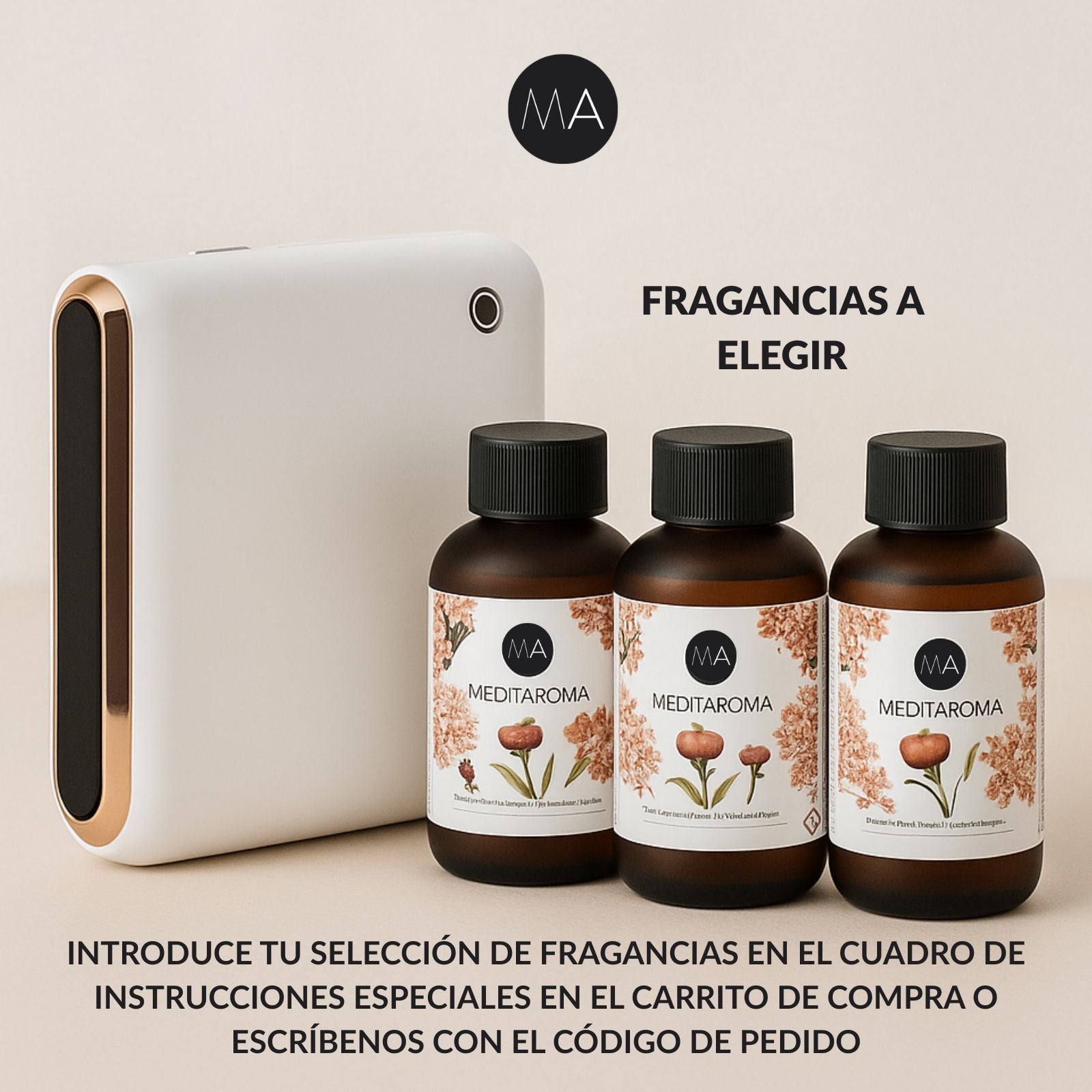 Pack de nebulizador de diseño MA-5 con hasta 3 fragancias para elegir fabricadas en España y acordes con estándares de calidad europeos.