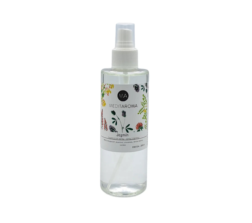 ambientador de jazmin bote transparente con pulverizador ideal para bolso o coche 200ml