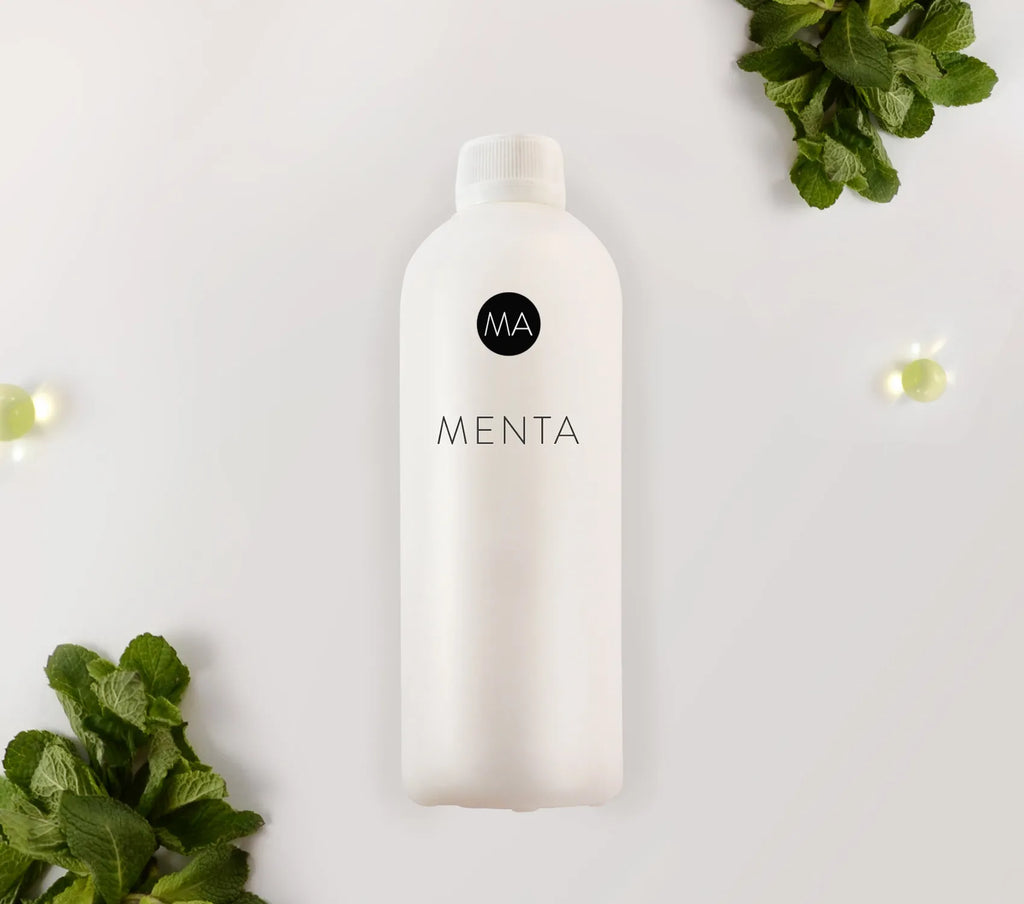 Bote para Nebulización con fondo decorativo Aroma Menta Piperita
