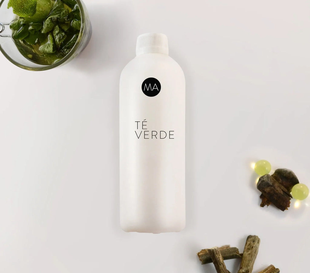 Nebulización bote con fondo decorativo aroma te verde perfume