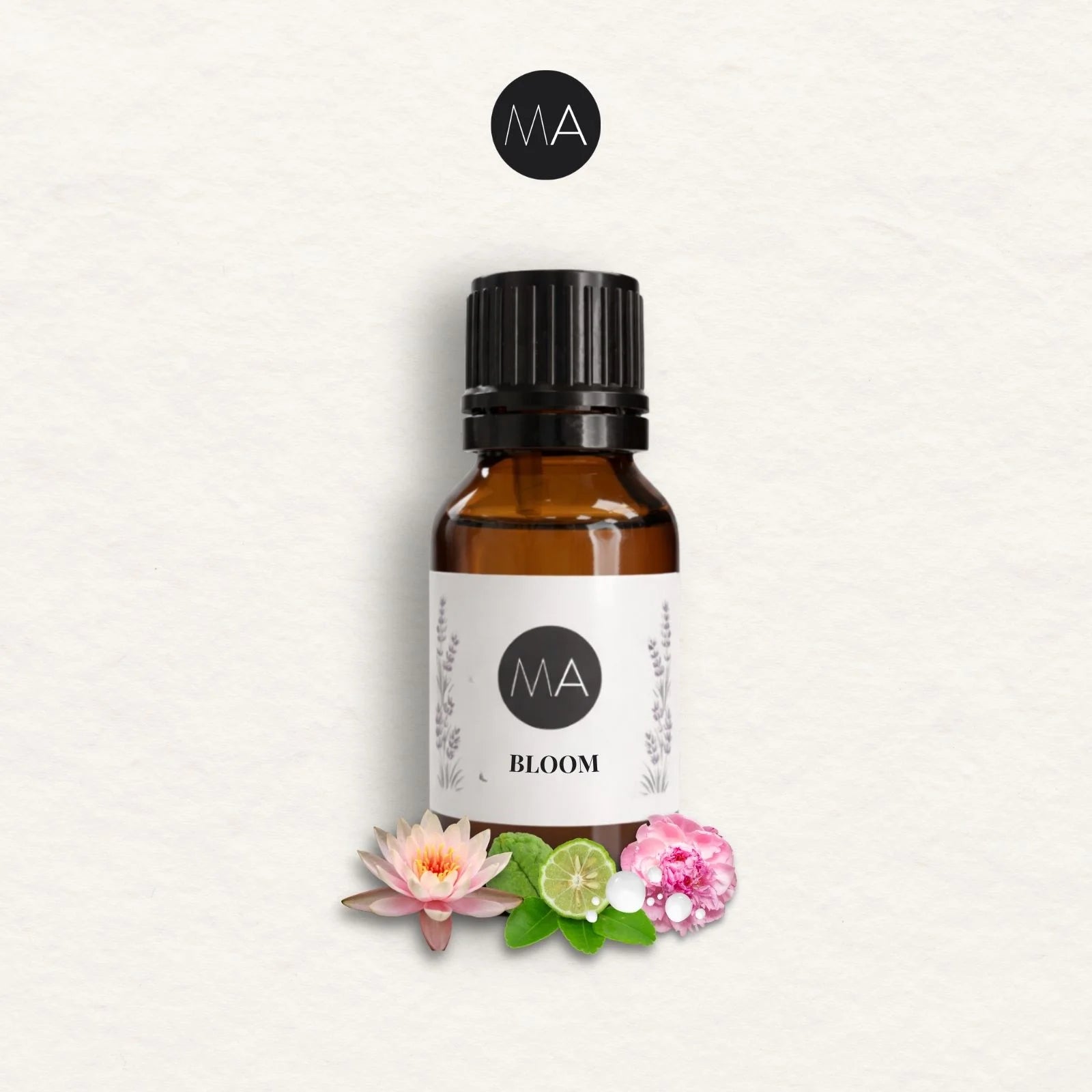 Bote con cuentagotas esencias para humidificador, fragancia Bloom floral y elegante.