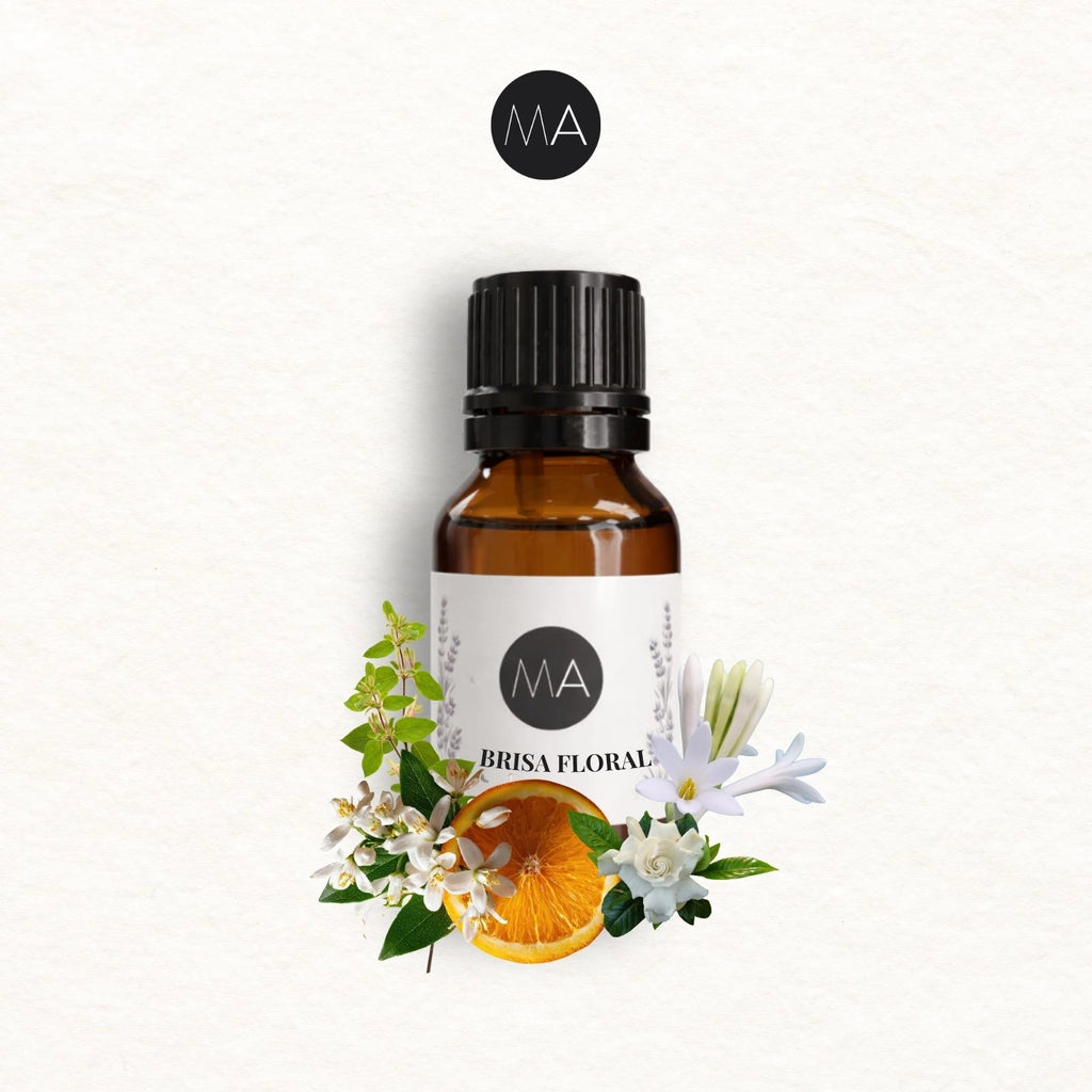 Bote con cuentagotas esencias para humidificador, fragancia Brisa Floral floral y elegante.