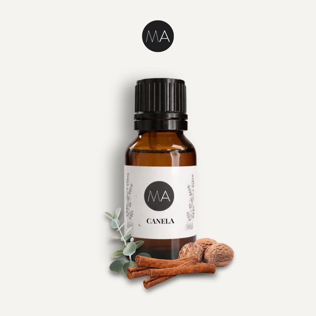 Bote con cuentagotas esencias para humidificador, fragancia Canela amaderada y elegante.