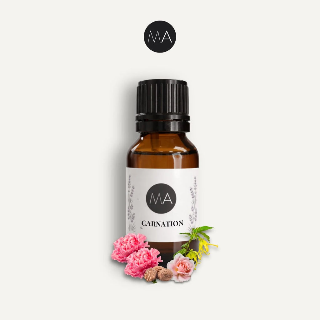 Bote con cuentagotas esencias para humidificador, fragancia Carnation floral y elegante.