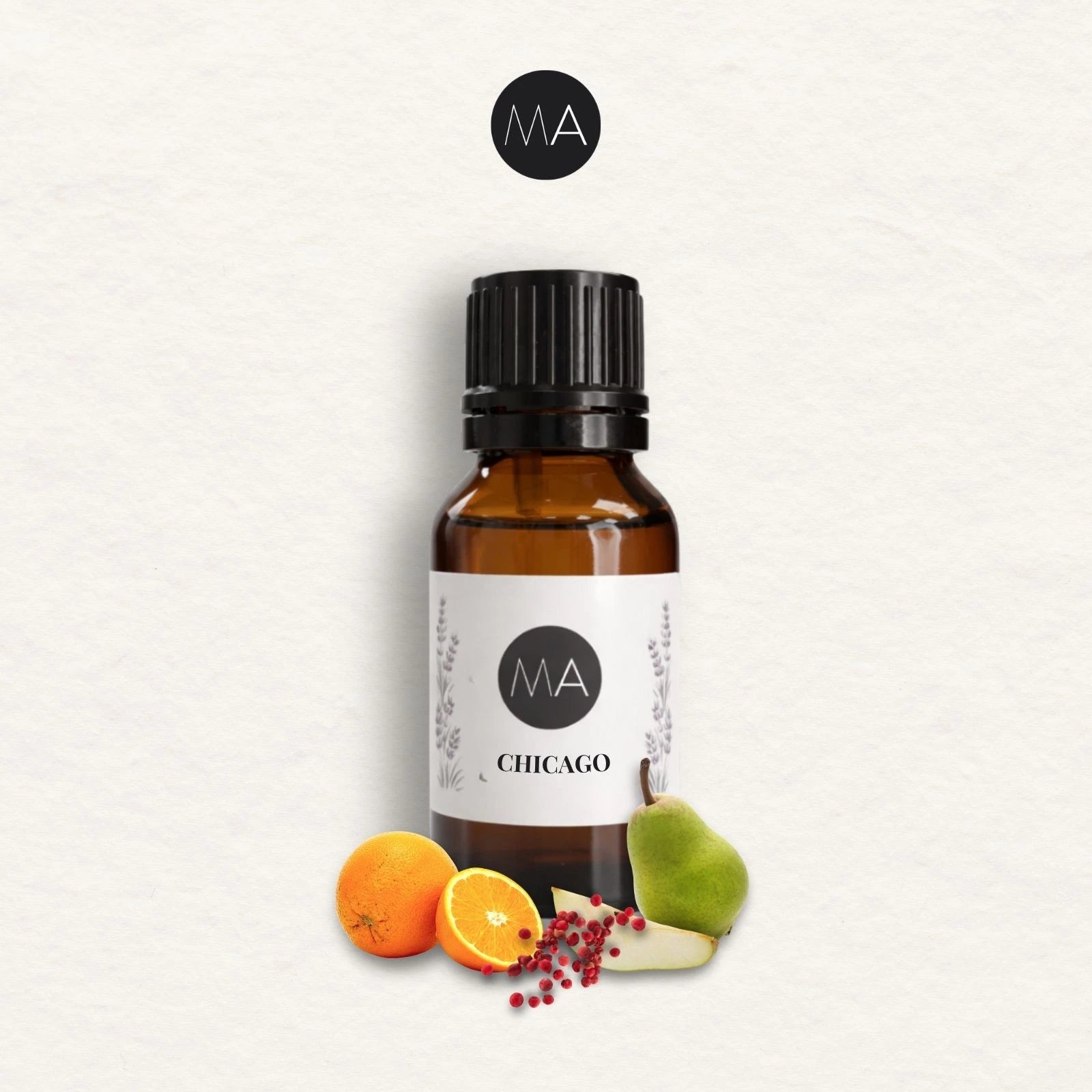 Bote con cuentagotas esencias para humidificador, fragancia Chicago perfumada y elegante.