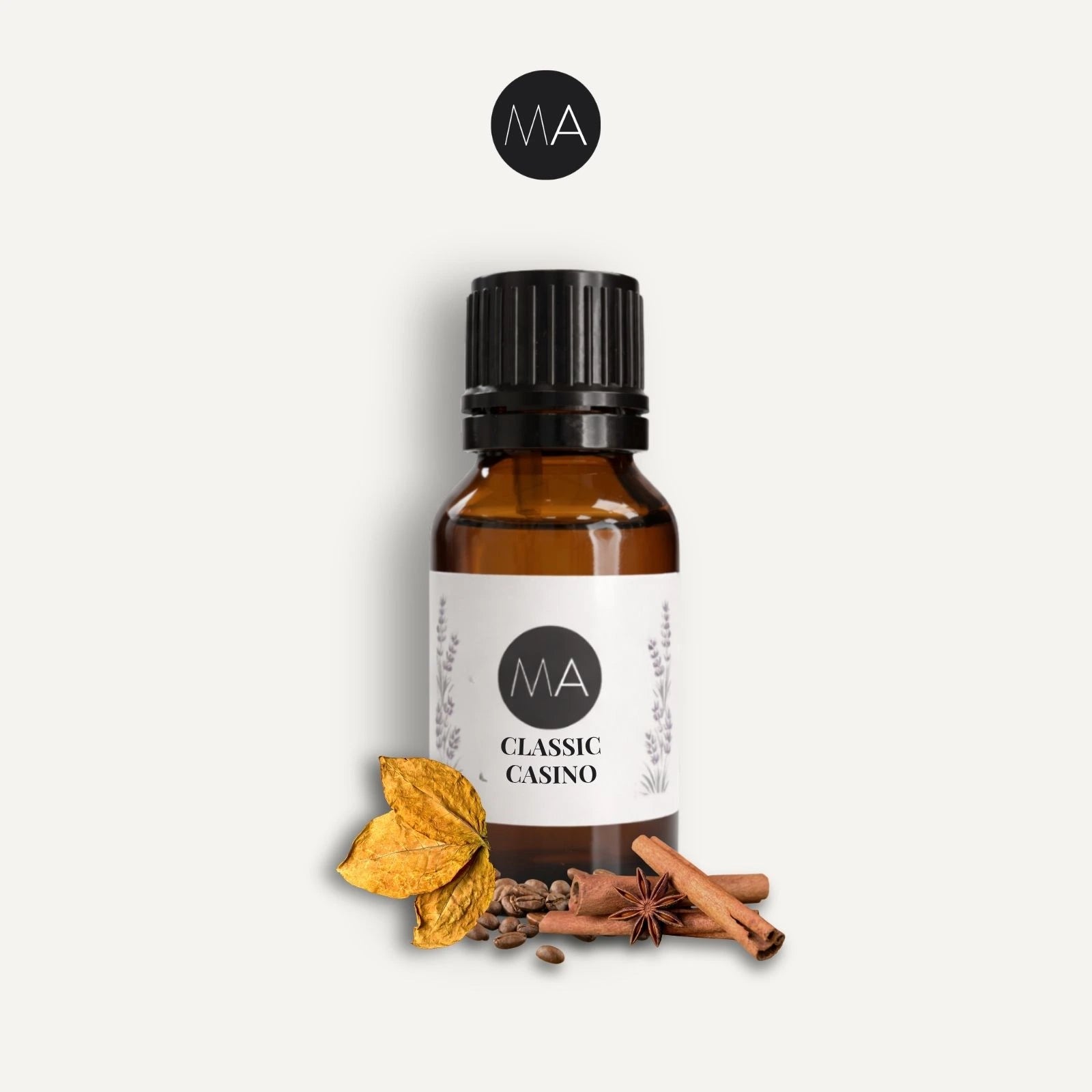 Bote con cuentagotas esencias para humidificador, fragancia Classic Casino perfumada y elegante.