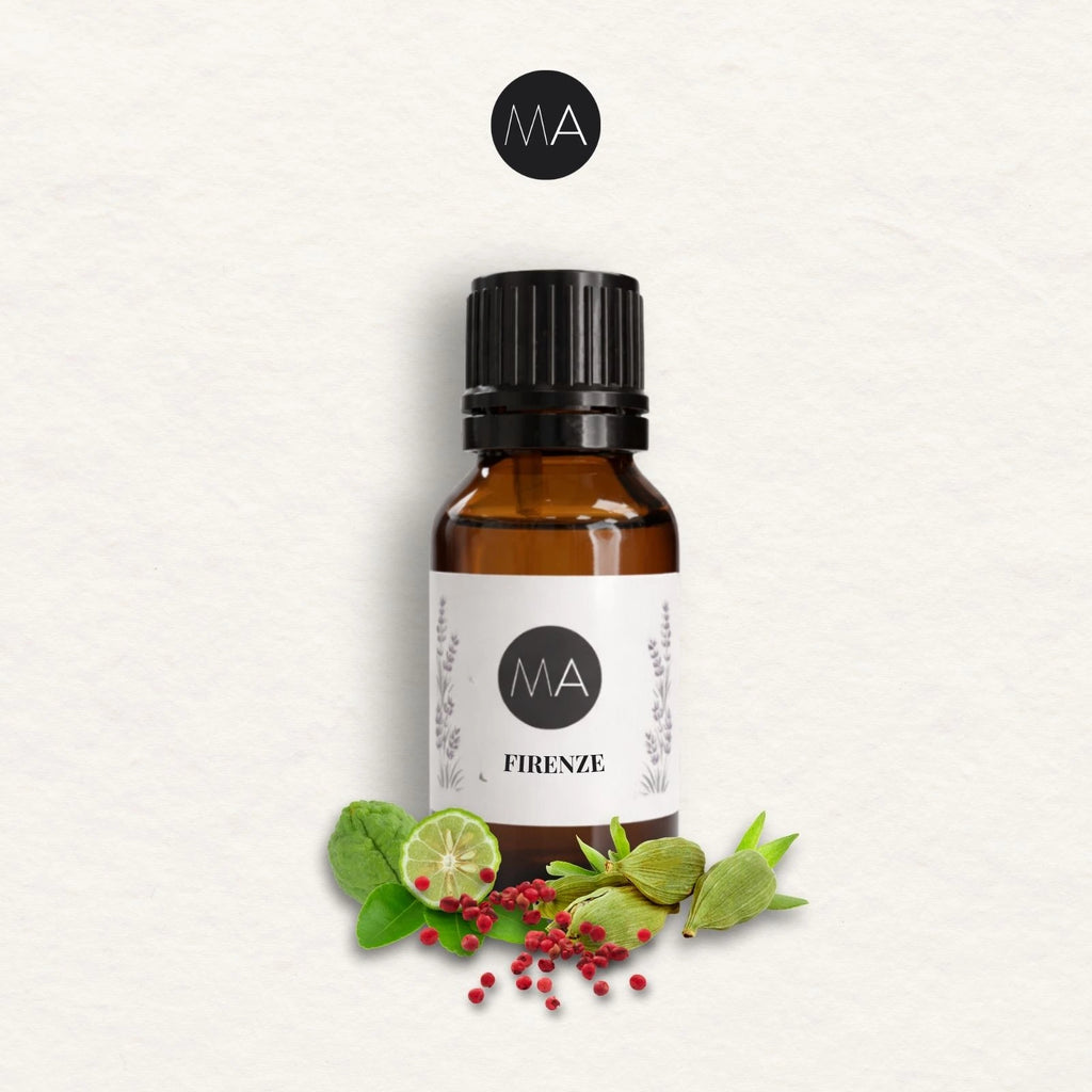 Bote con cuentagotas esencias para humidificador, fragancia Firenze perfumada y elegante.