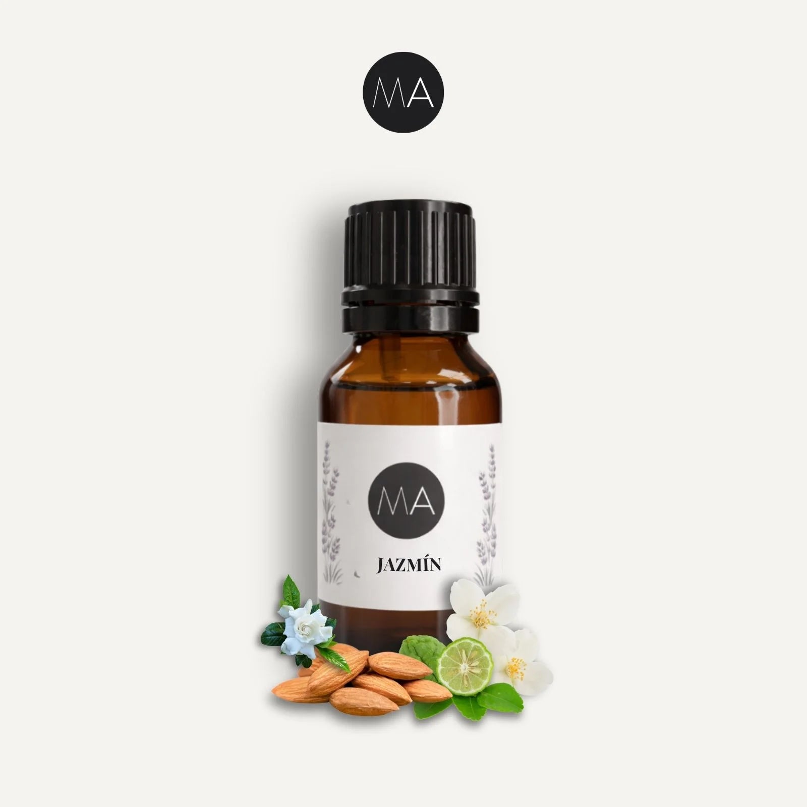 Bote con cuentagotas esencias para humidificador, fragancia Jazmín floral y elegante.