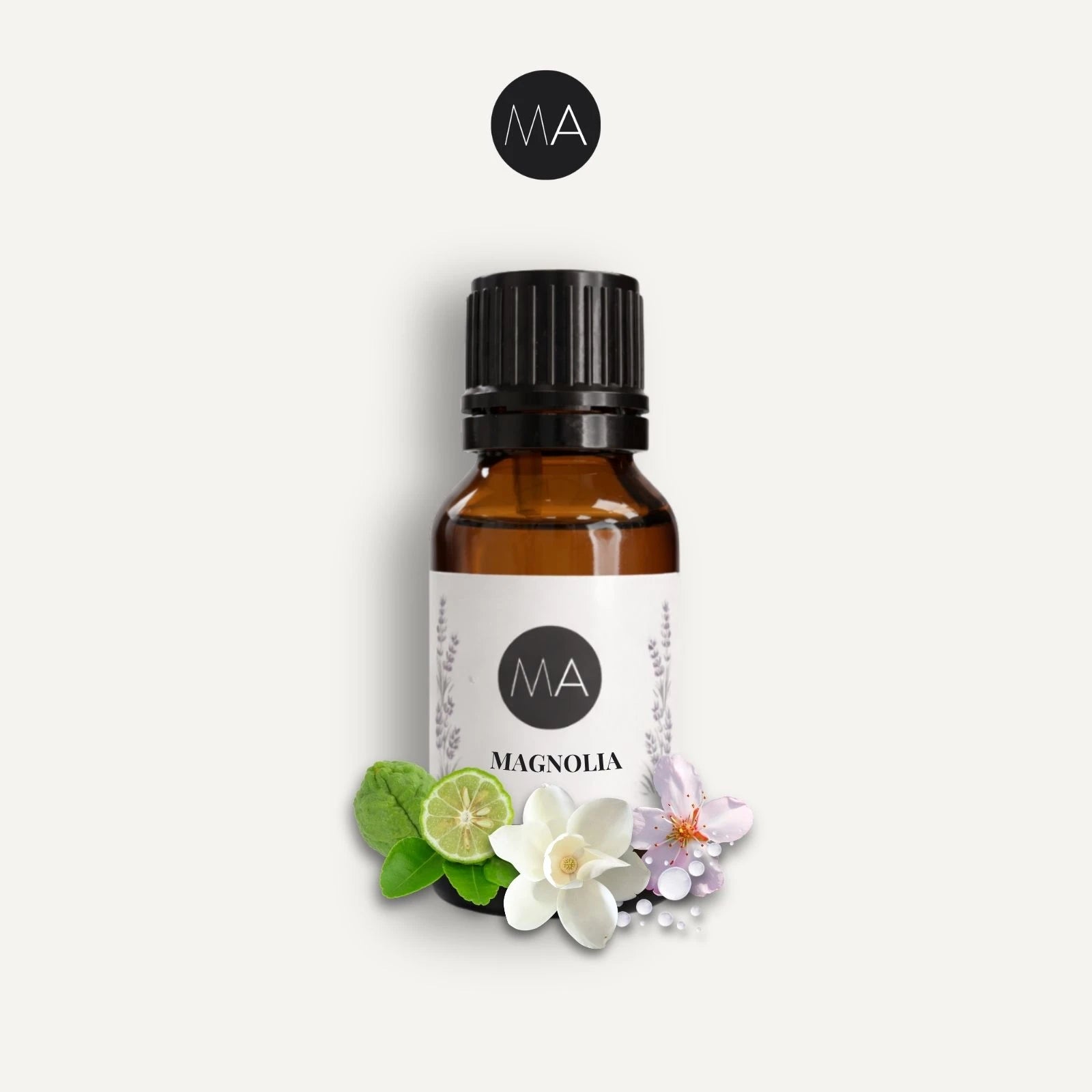 Bote con cuentagotas esencias para humidificador, fragancia Magnoliaa floral y elegante.