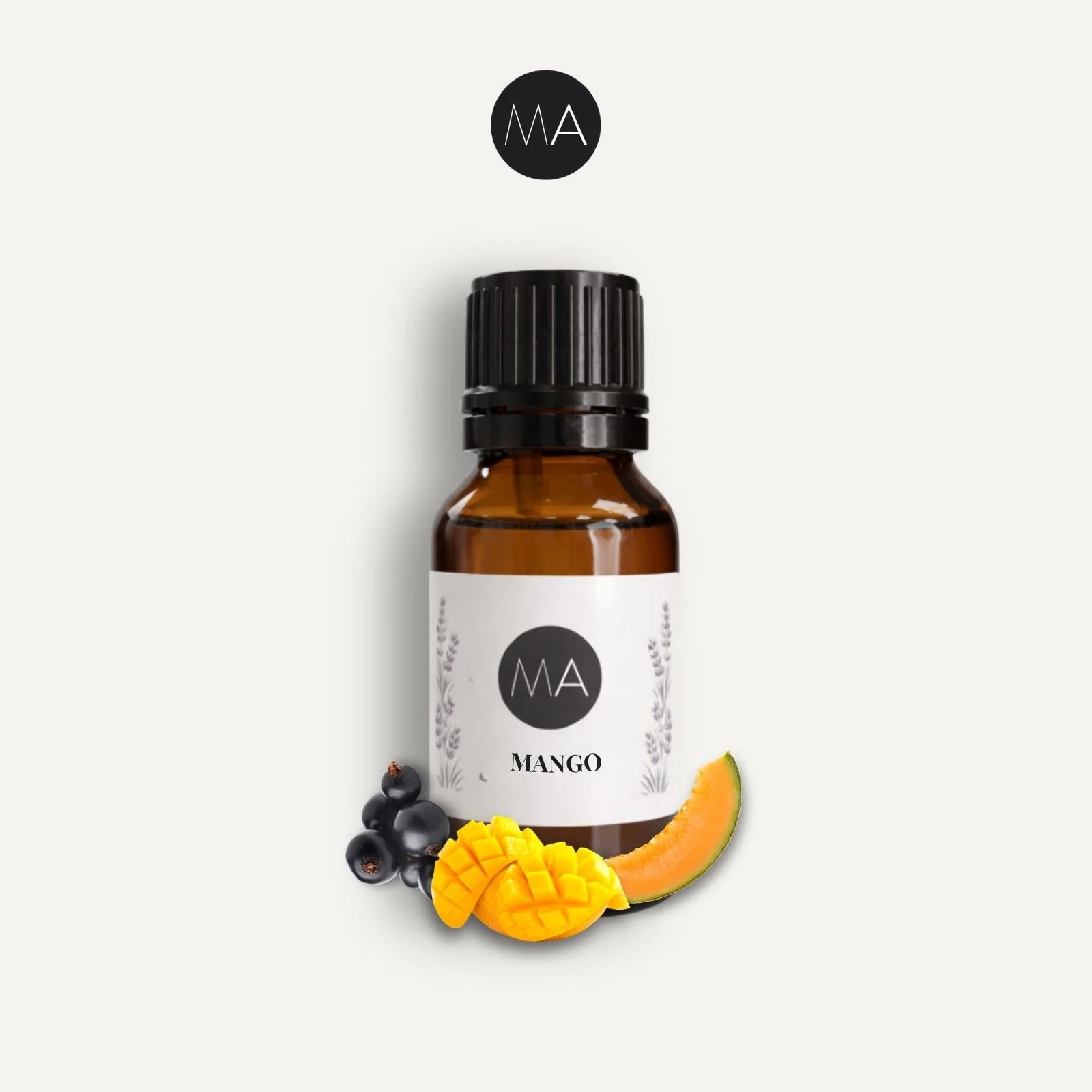 Bote con cuentagotas esencias para humidificador, fragancia Mango tropical y elegante.