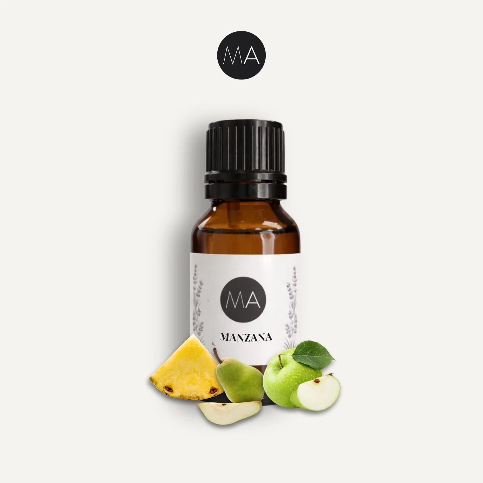 Bote con cuentagotas esencias para humidificador, fragancia Manzana dulce y elegante.