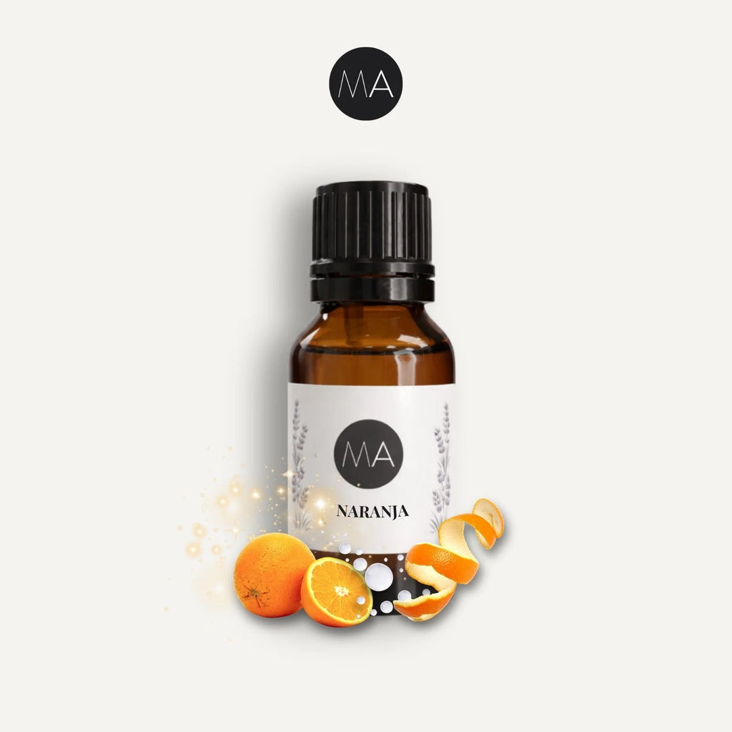 Bote con cuentagotas esencias para humidificador, fragancia Naranja cíttrica y elegante.