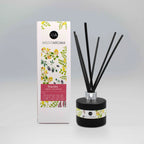 Caja y bote 200ml ambientador varillas de color negro mate y fragancia de Orquídea