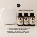 Máquina de aromas por nebulización con fragancias Meditaroma para elegir, ideal para aromatizar salones, oficinas y espacios interiores.