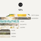 Composición olfativa Spa con carácter equilibrado, puro y revitalizante
